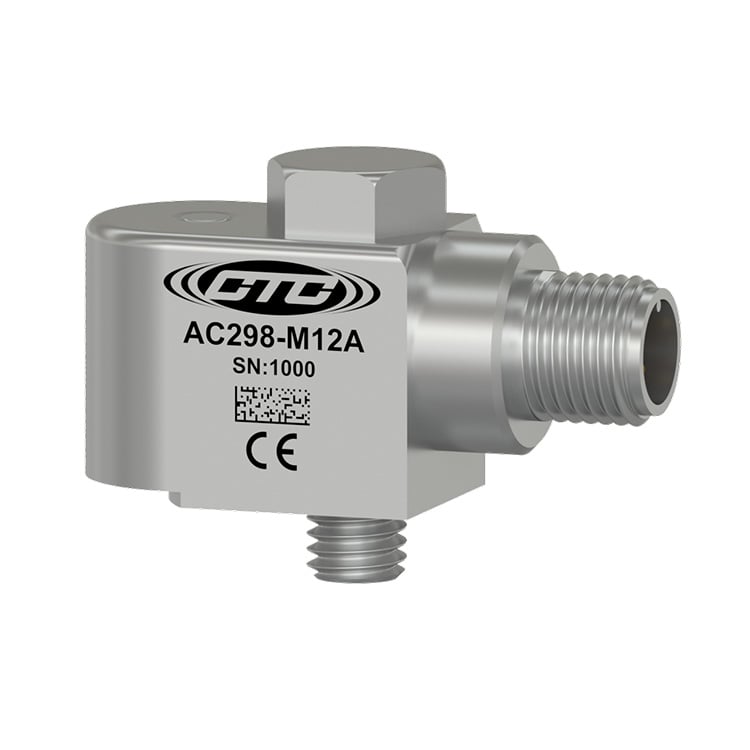 CTC AC298-M12A M8 安装高性能紧凑型侧出线 M12 振动传感器
