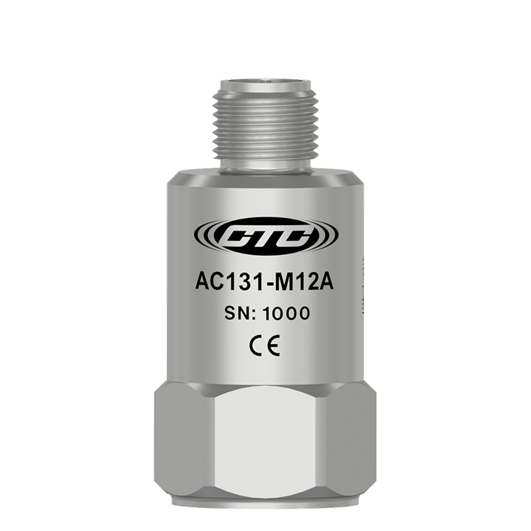 美国 CTC AC131-M12A 高量程高频顶部出线 M12 振动传感器