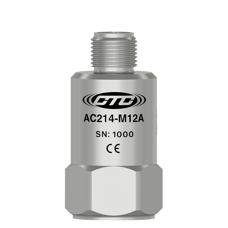 美国 CTC AC214-M12A 高性能低频顶部出线 M12 振动传感器