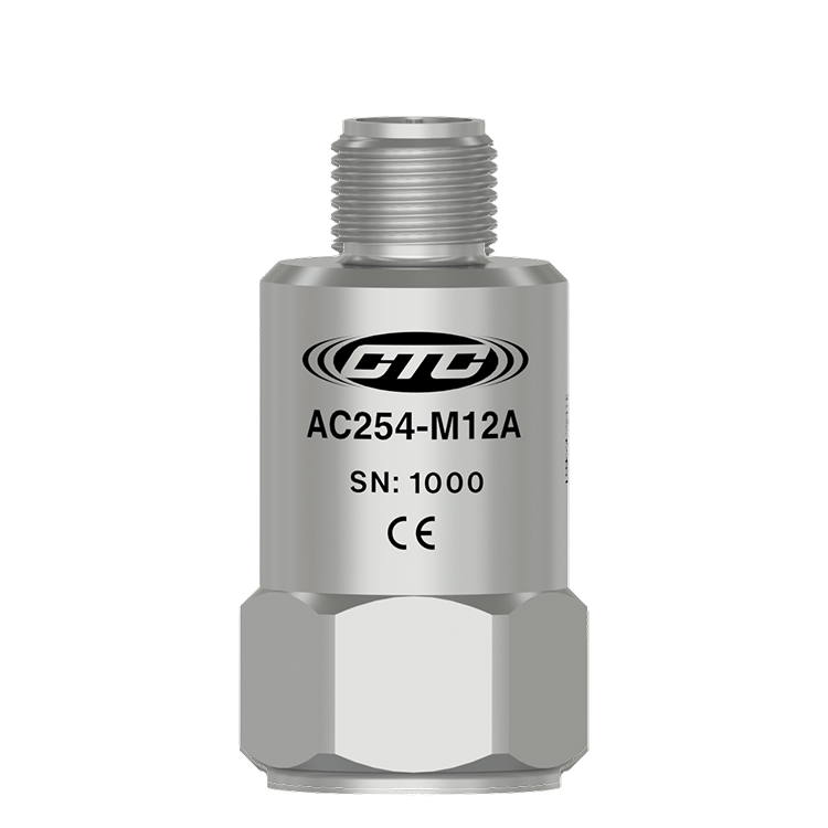 美国 CTC AC254-M12A 经济型低频顶部出线 M12 振动传感器