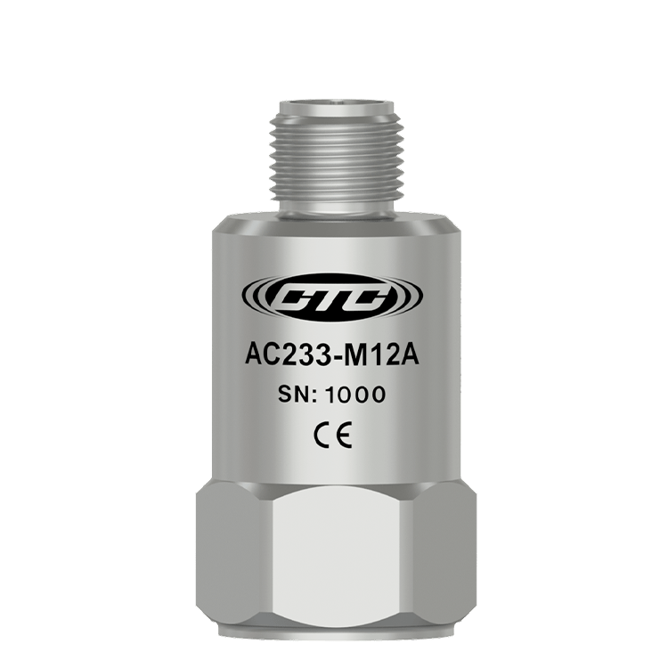美国 CTC AC233-M12A 高性能低频顶部出线 M12 振动传感器