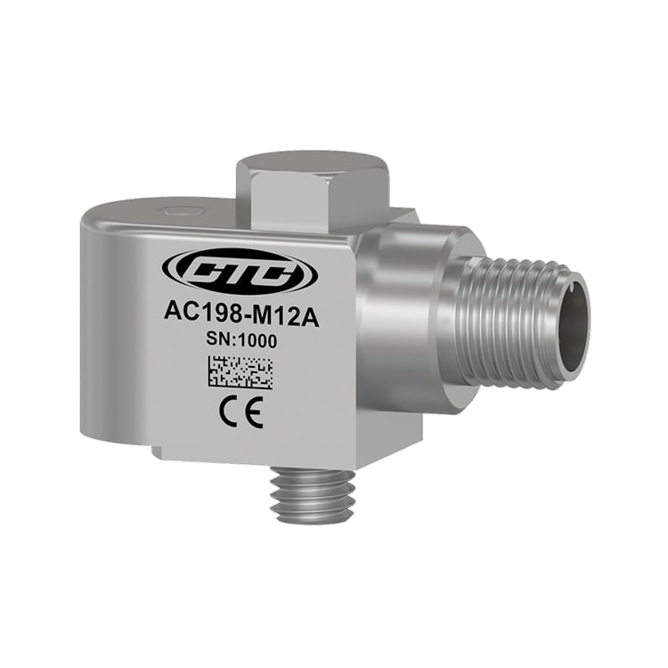 CTC AC198-M12A M8 安装紧凑型侧出线 M12 振动传感器